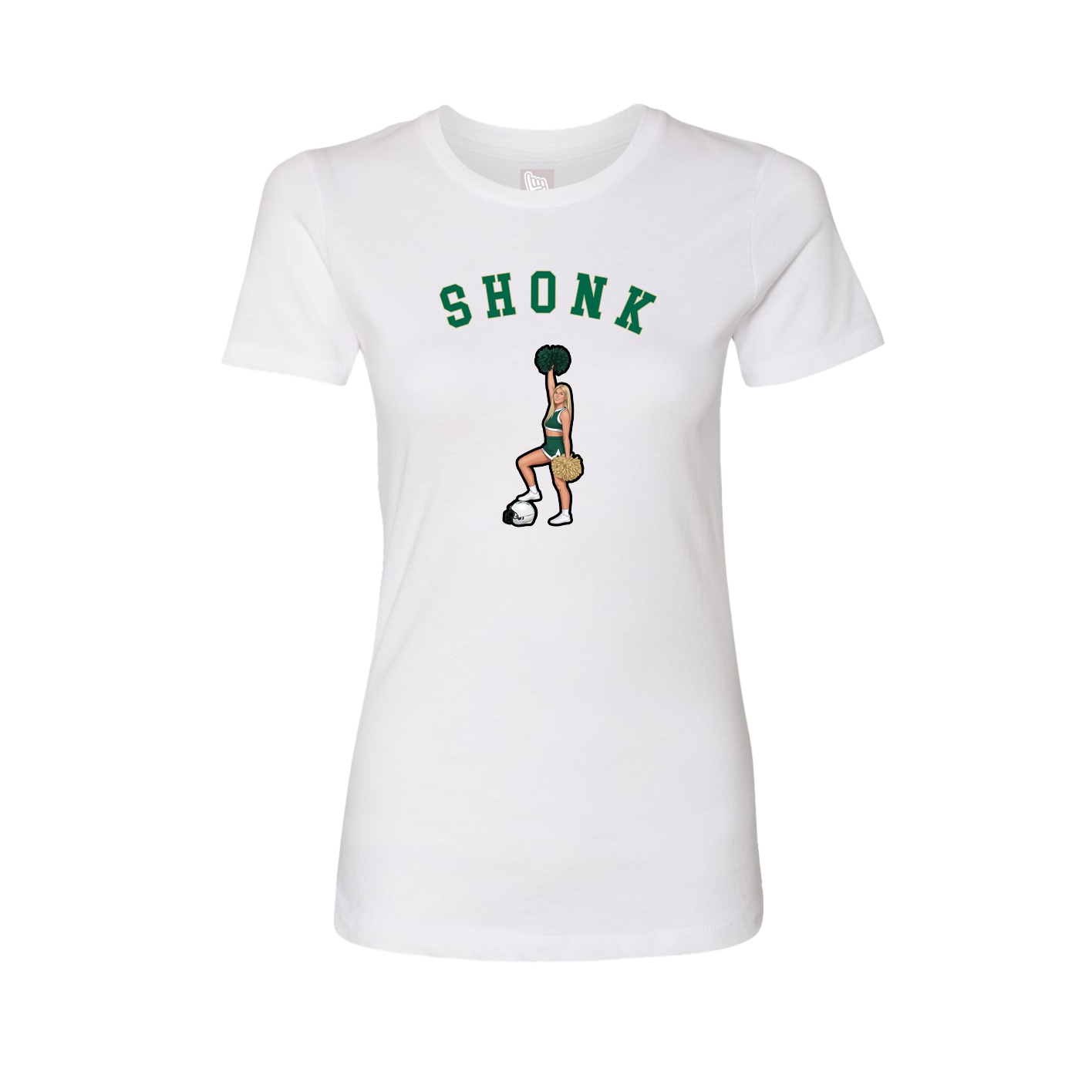Fitted Women's Tee — Shirsey Arch in White