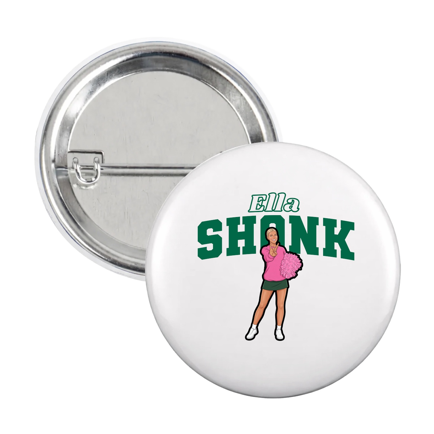 Game Day Button — Name Arch in White