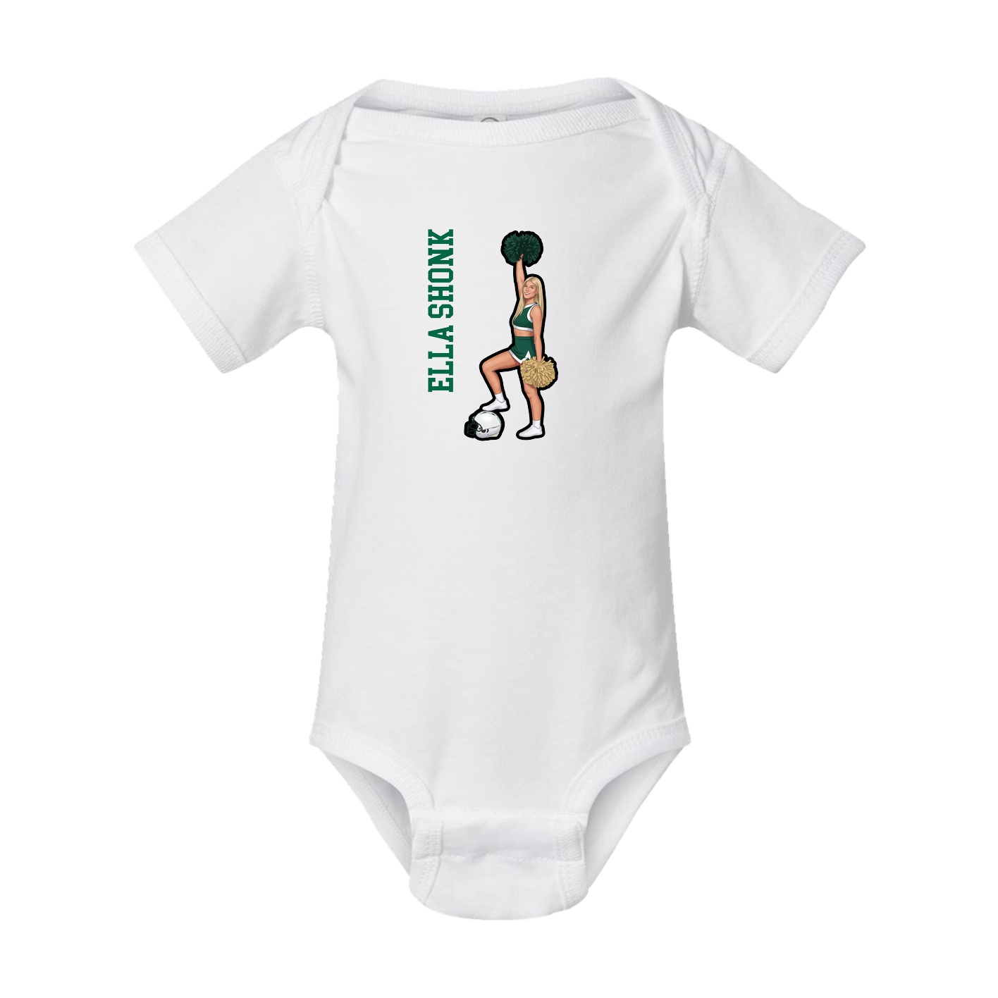 Baby Onesie — Name Vertical in White