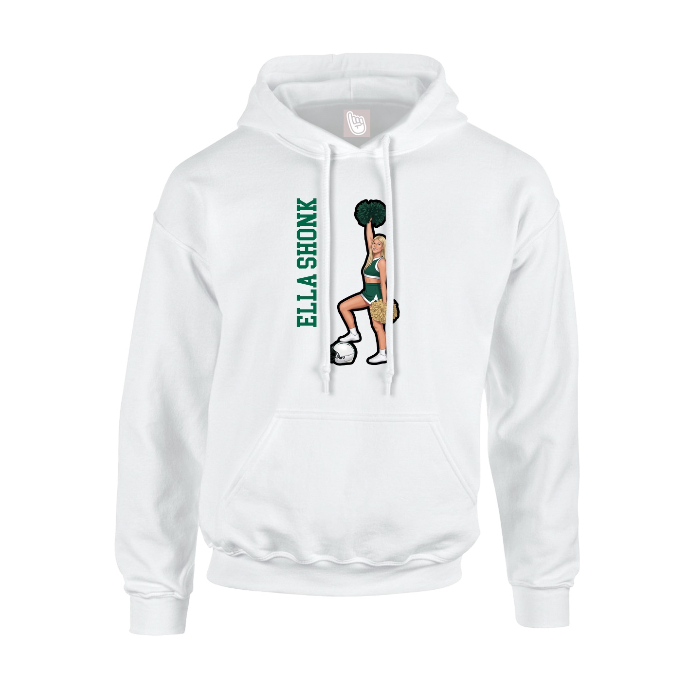 Hoodie — Name Vertical in White