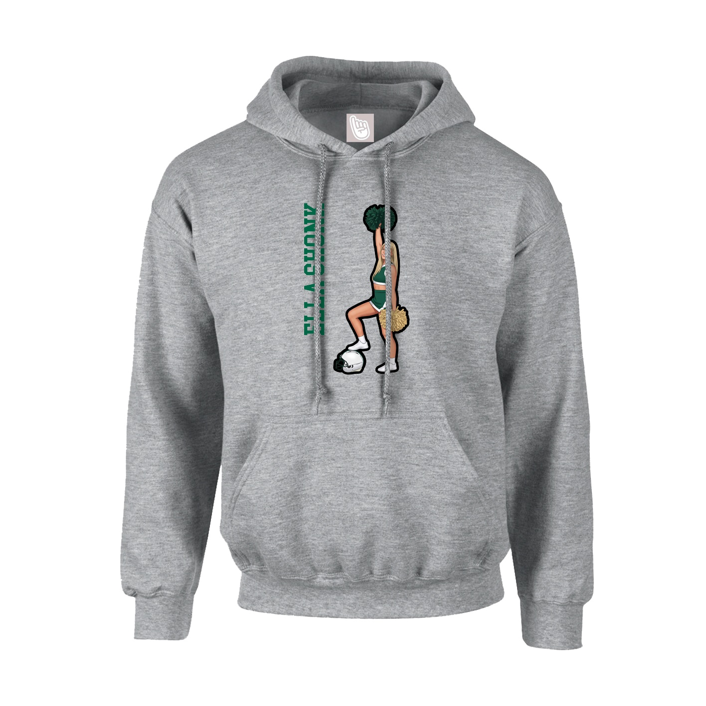 Youth Hoodie — Name Vertical in Grey