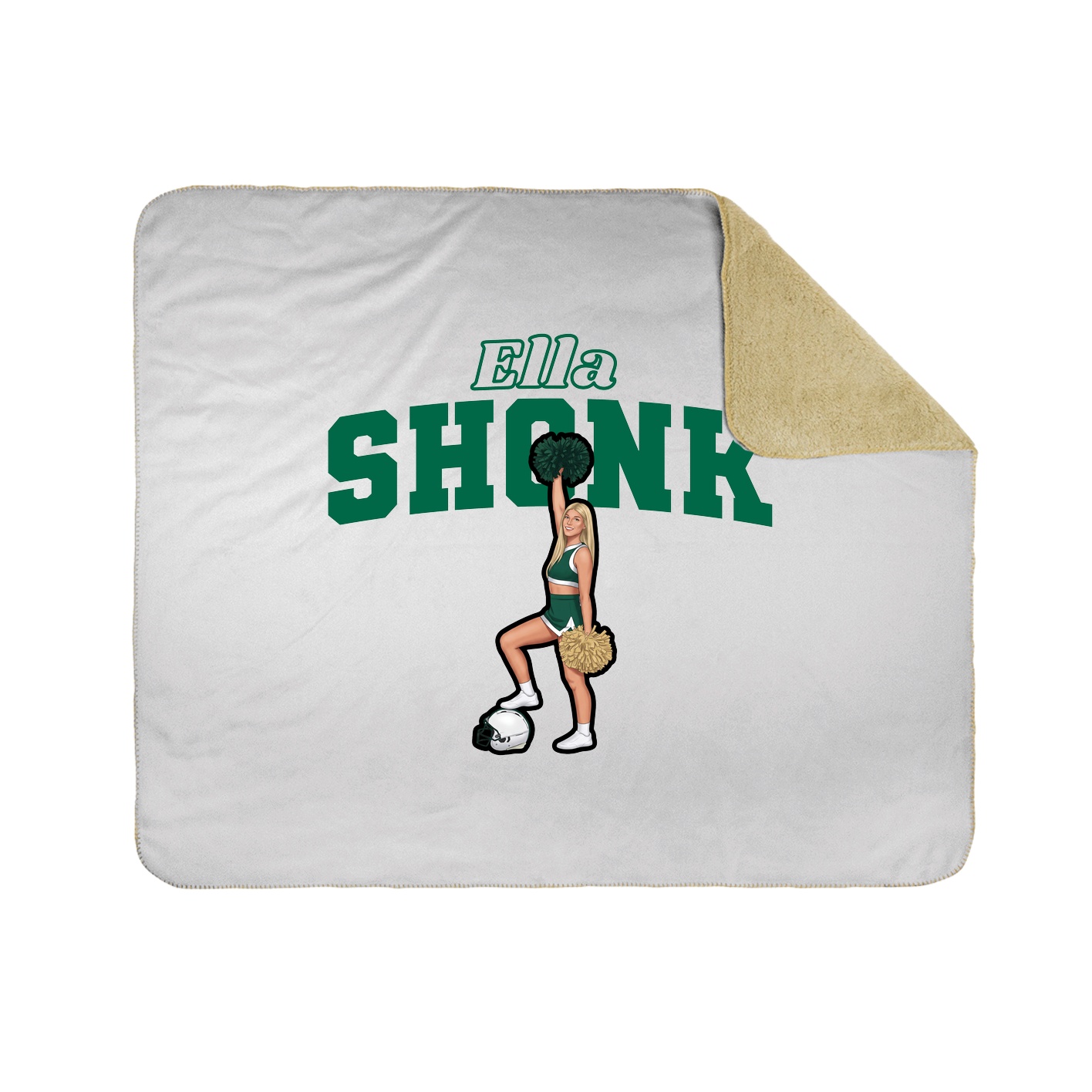Throw Blanket — Name Arch in White
