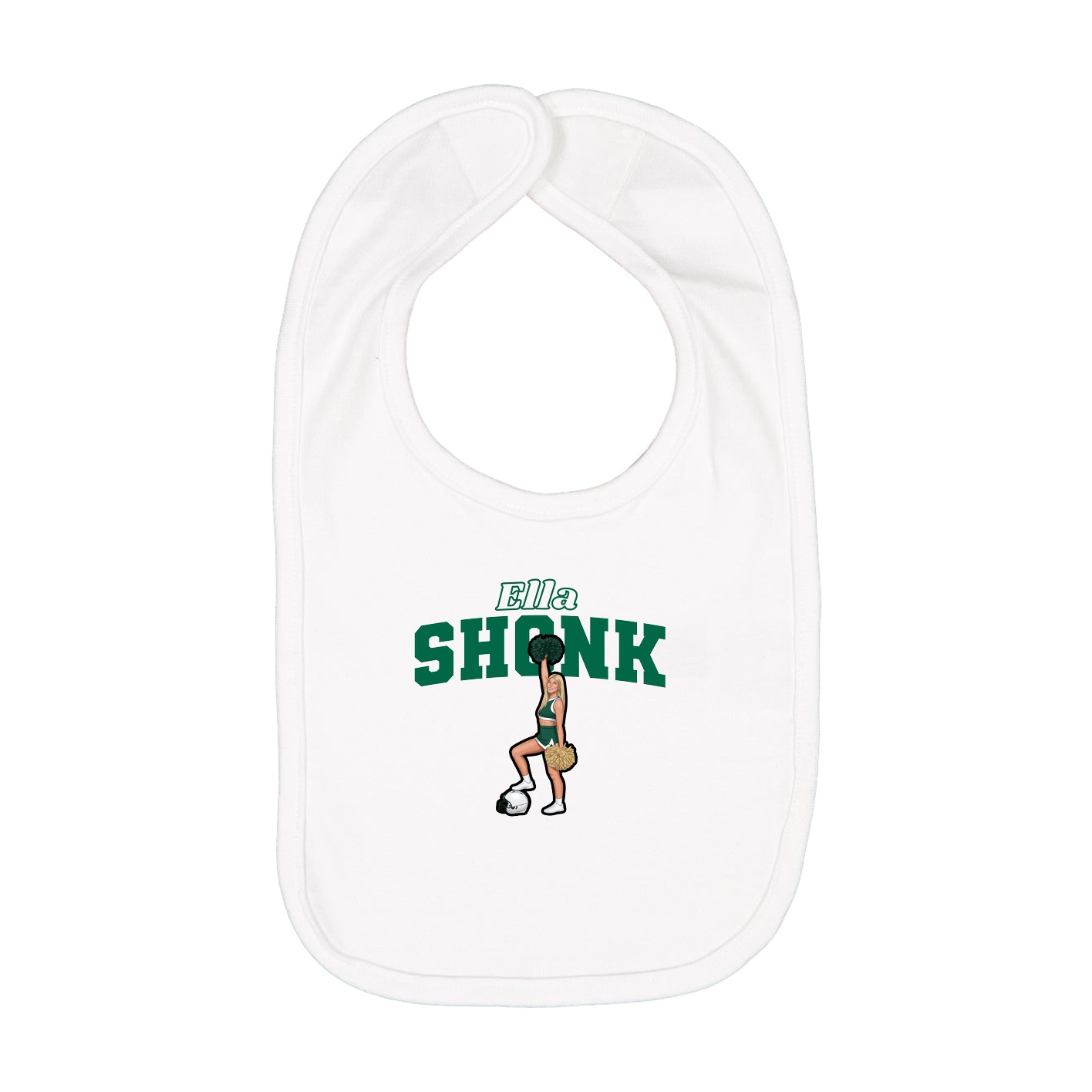 Infant Bib — Name Arch in White