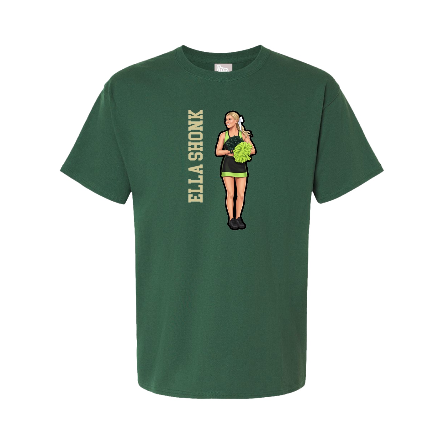 Youth Tee — Name Vertical in Green
