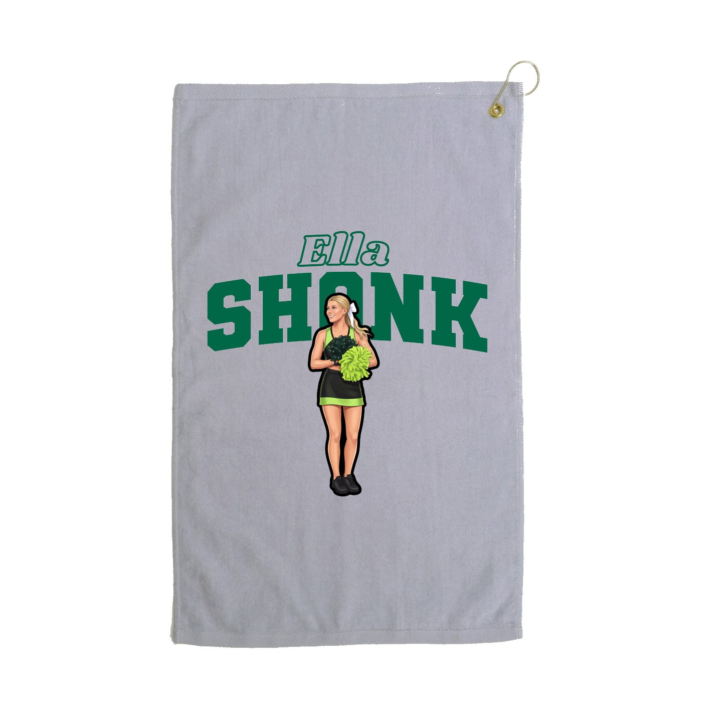 Golf Towel — Name Arch in Grey