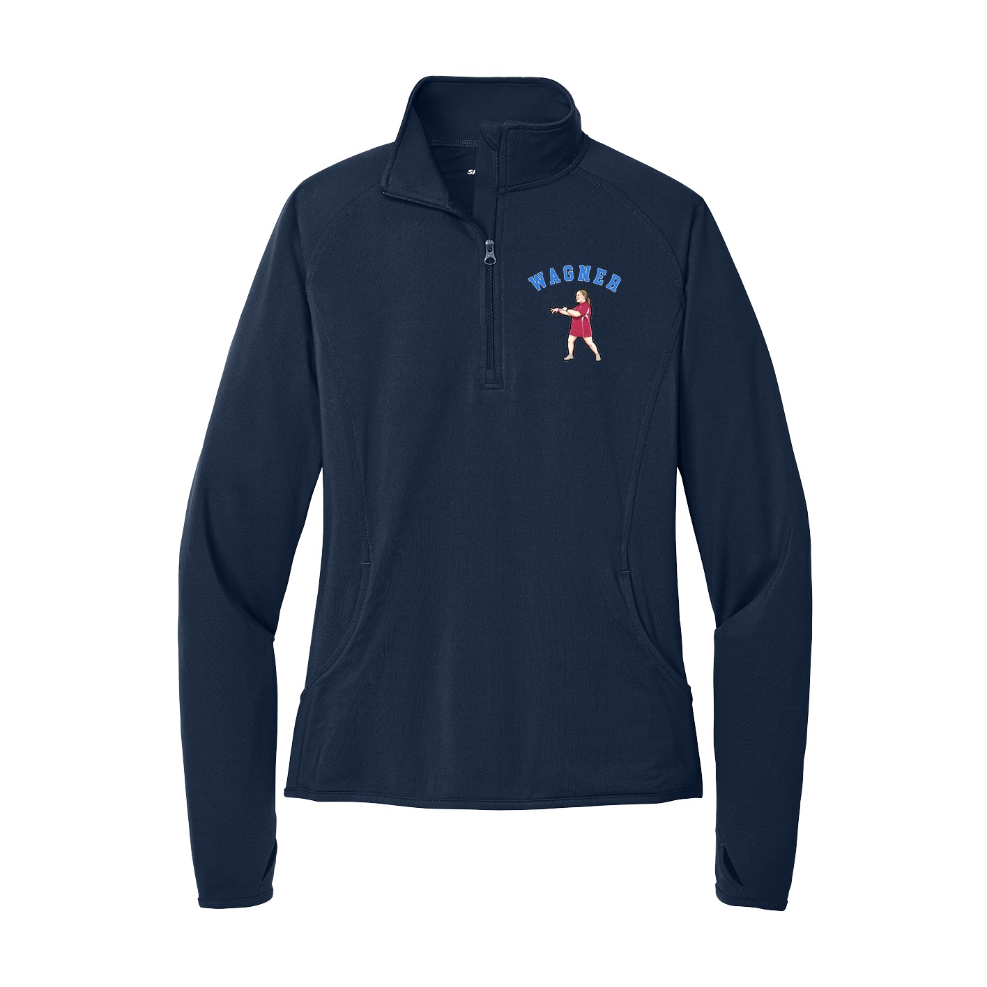 Women's Q-Zip Pullover — Shirsey Arch in Navy