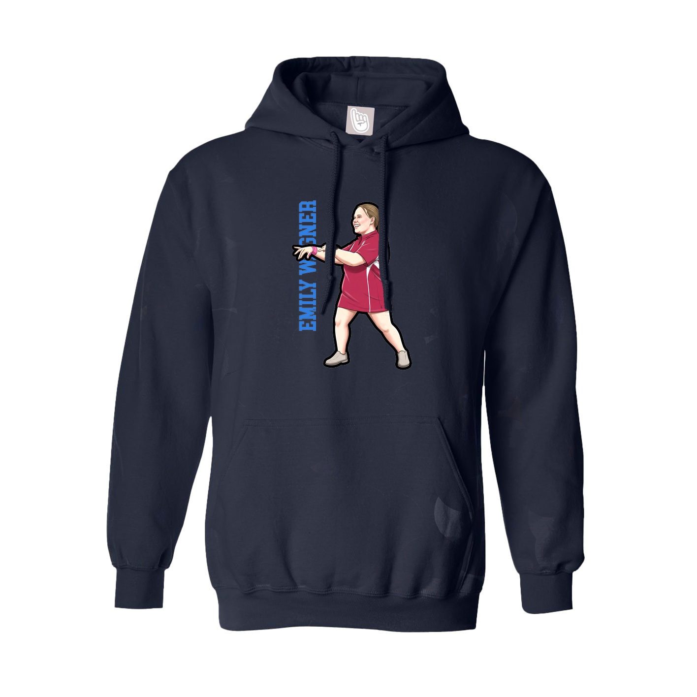 Youth Hoodie — Name Vertical in Navy