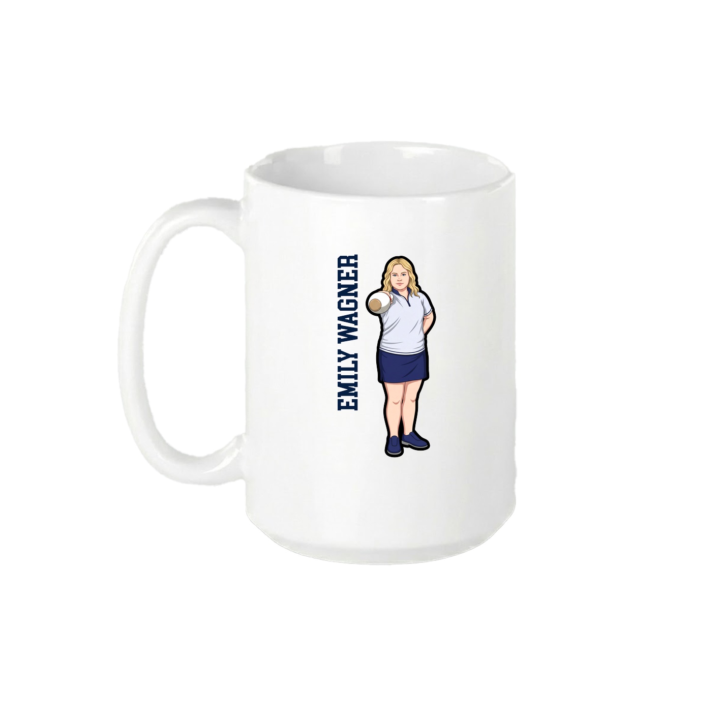 15oz Coffee Mug — Name Vertical in White