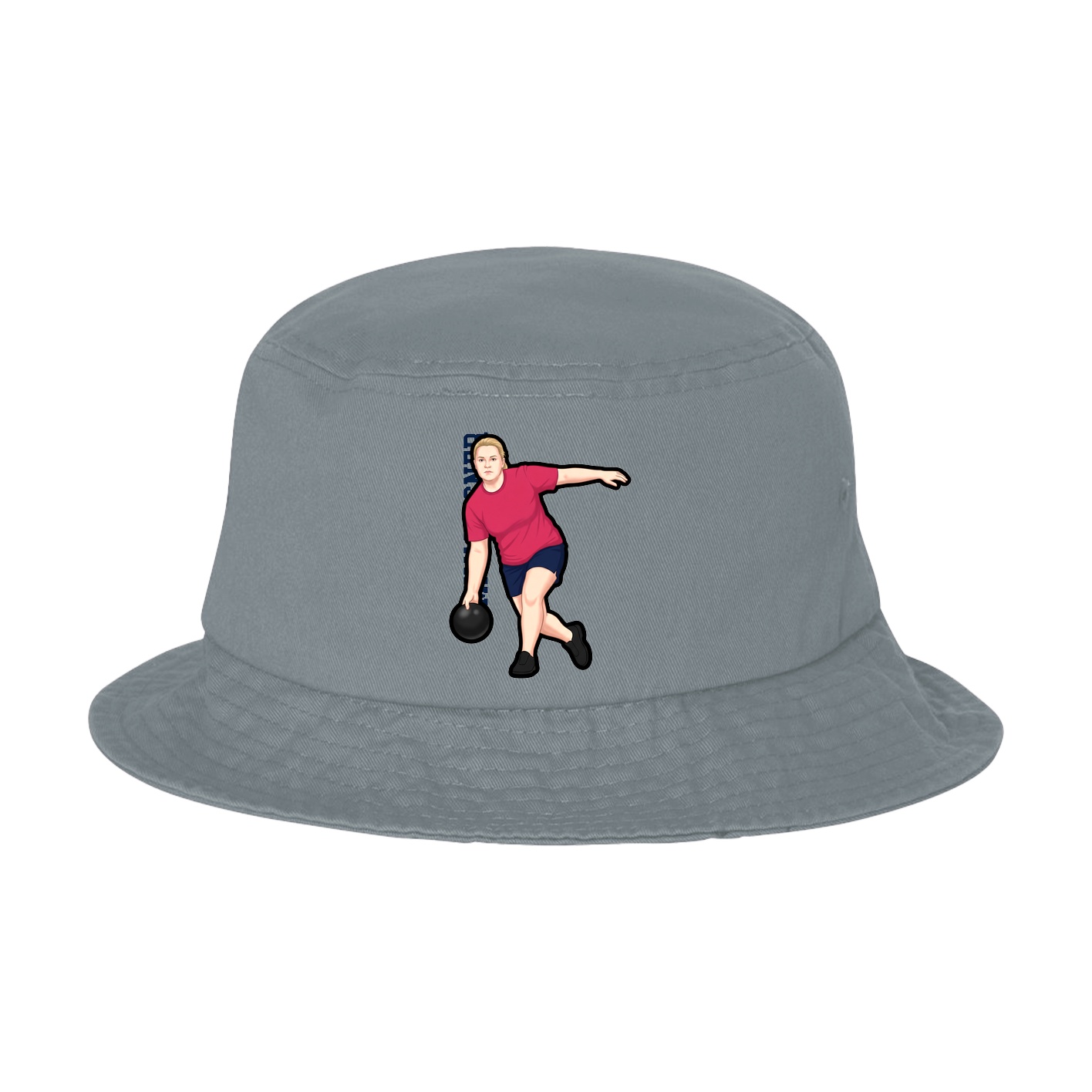 Bucket Cap — Name Vertical in Grey