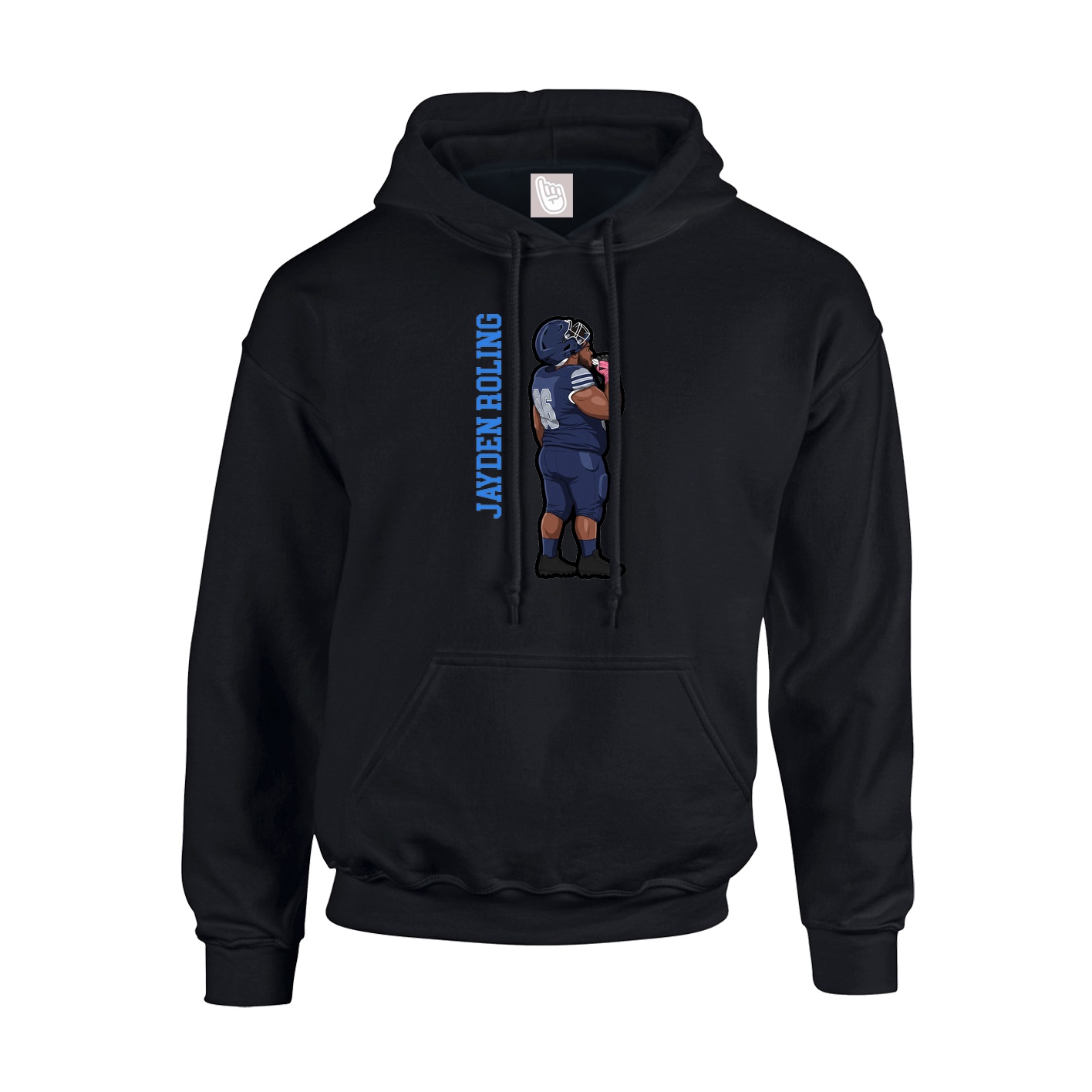 Hoodie — Name Vertical in Black
