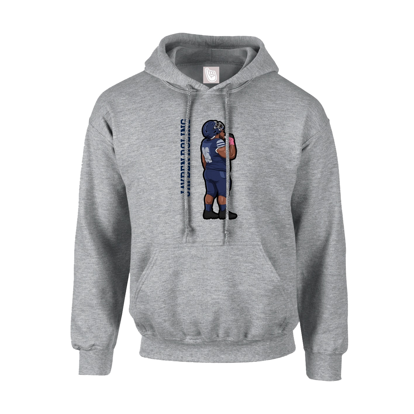 Youth Hoodie — Name Vertical in Grey