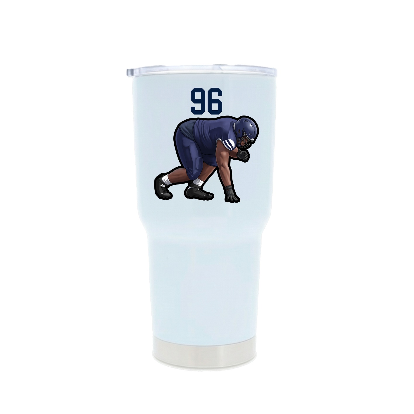 30oz Stainless Steel Tumbler — Number Top in White