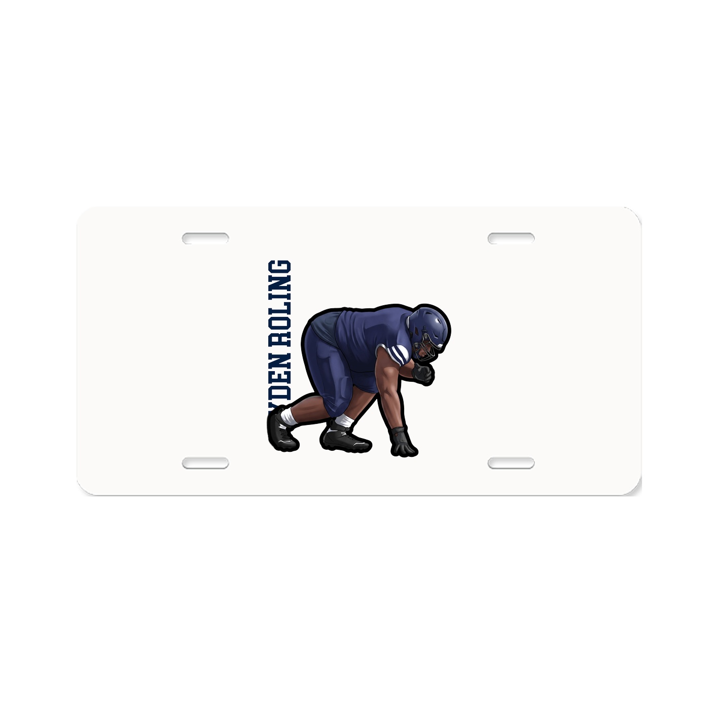 License Plate — Name Vertical in Classic