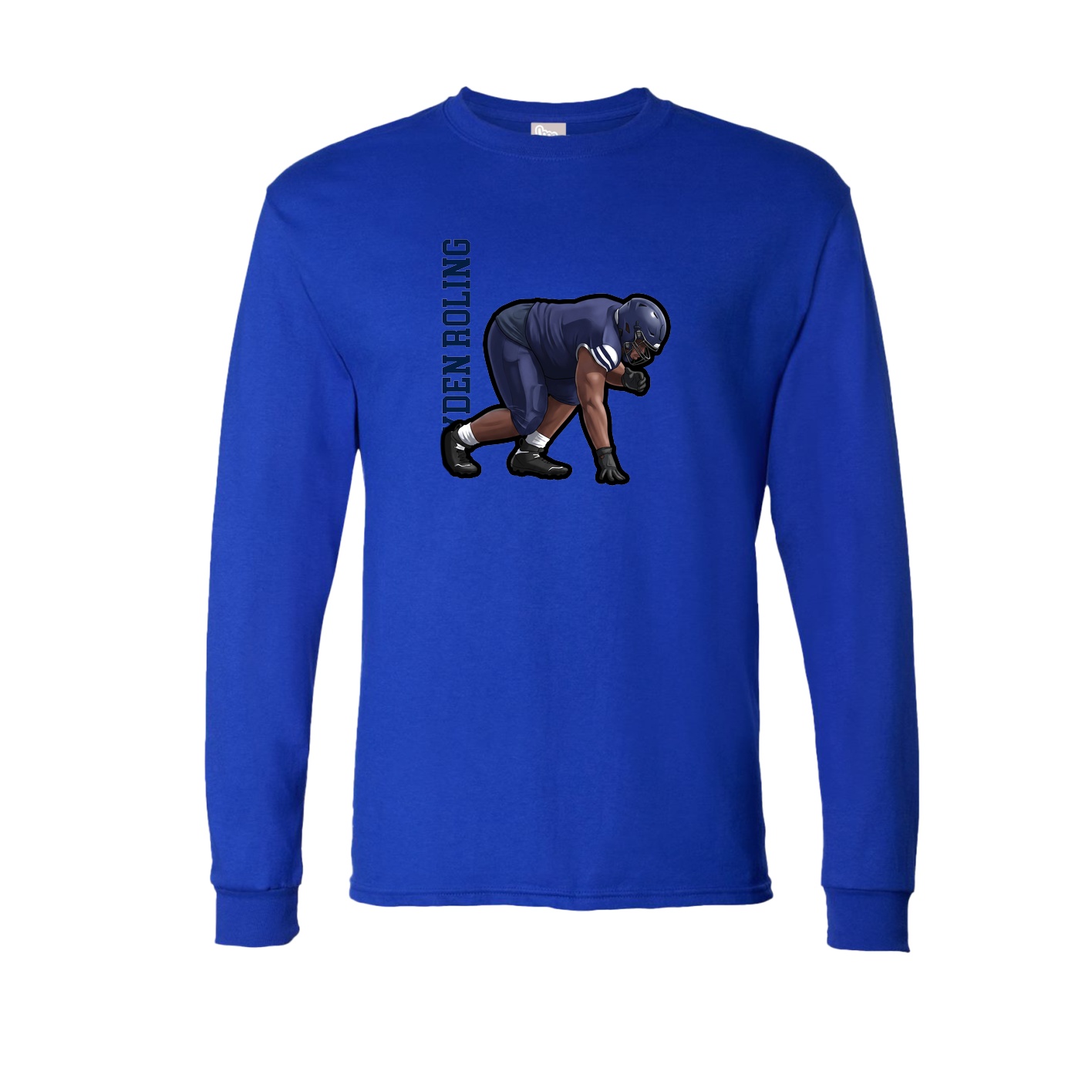 Long Sleeve Tee — Name Vertical in Royal