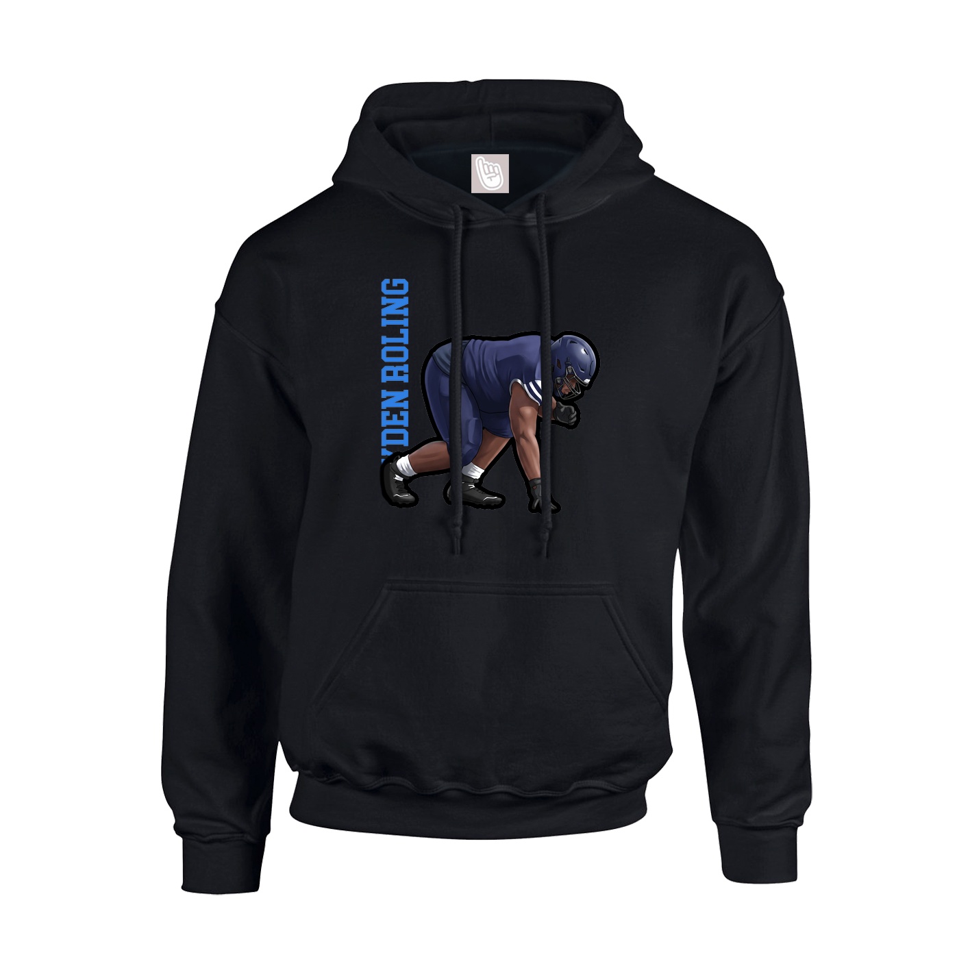 Hoodie — Name Vertical in Black