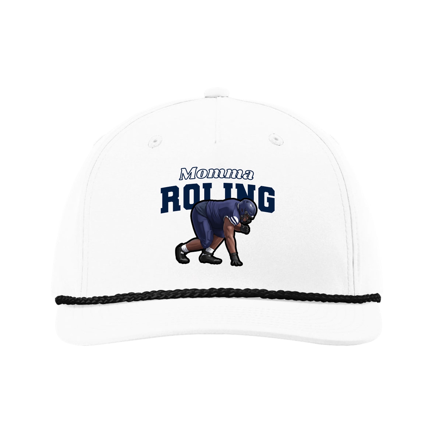 Five-Panel Classic Rope Cap — Mothers Day Block in White