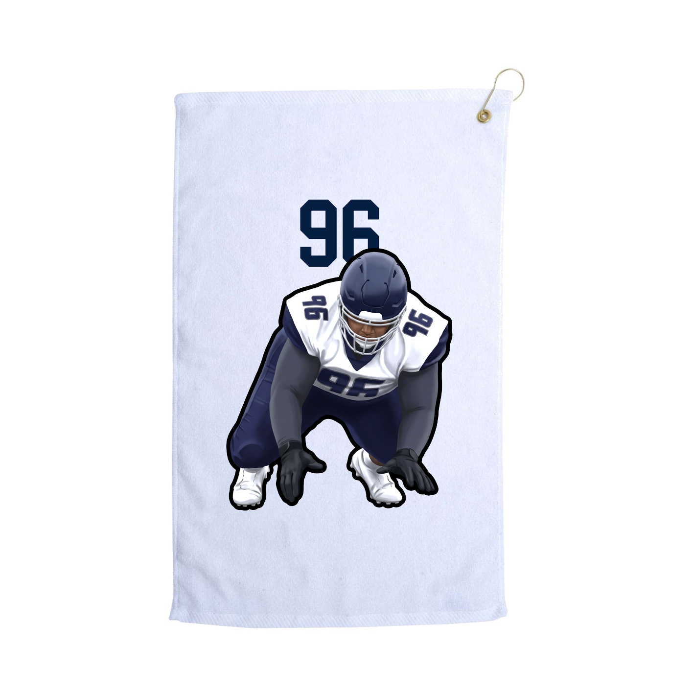 Golf Towel — Number Top in White