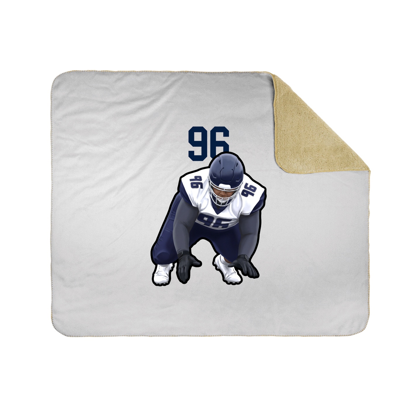 Throw Blanket — Number Top in White