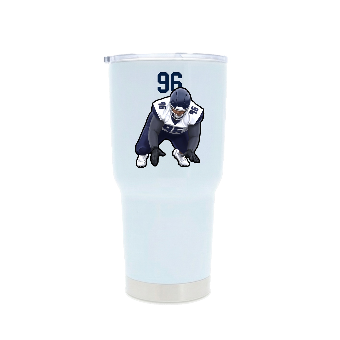 30oz Stainless Steel Tumbler — Number Top in White