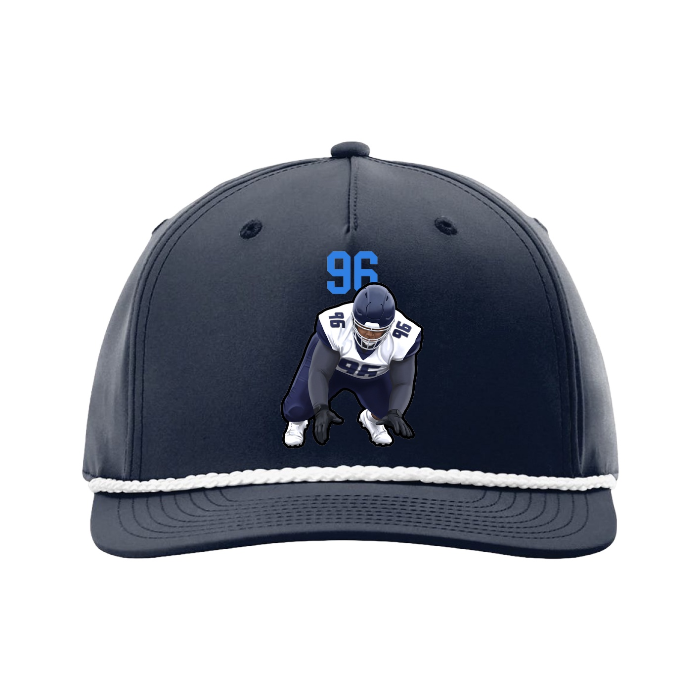 Five-Panel Classic Rope Cap — Number Top in Navy