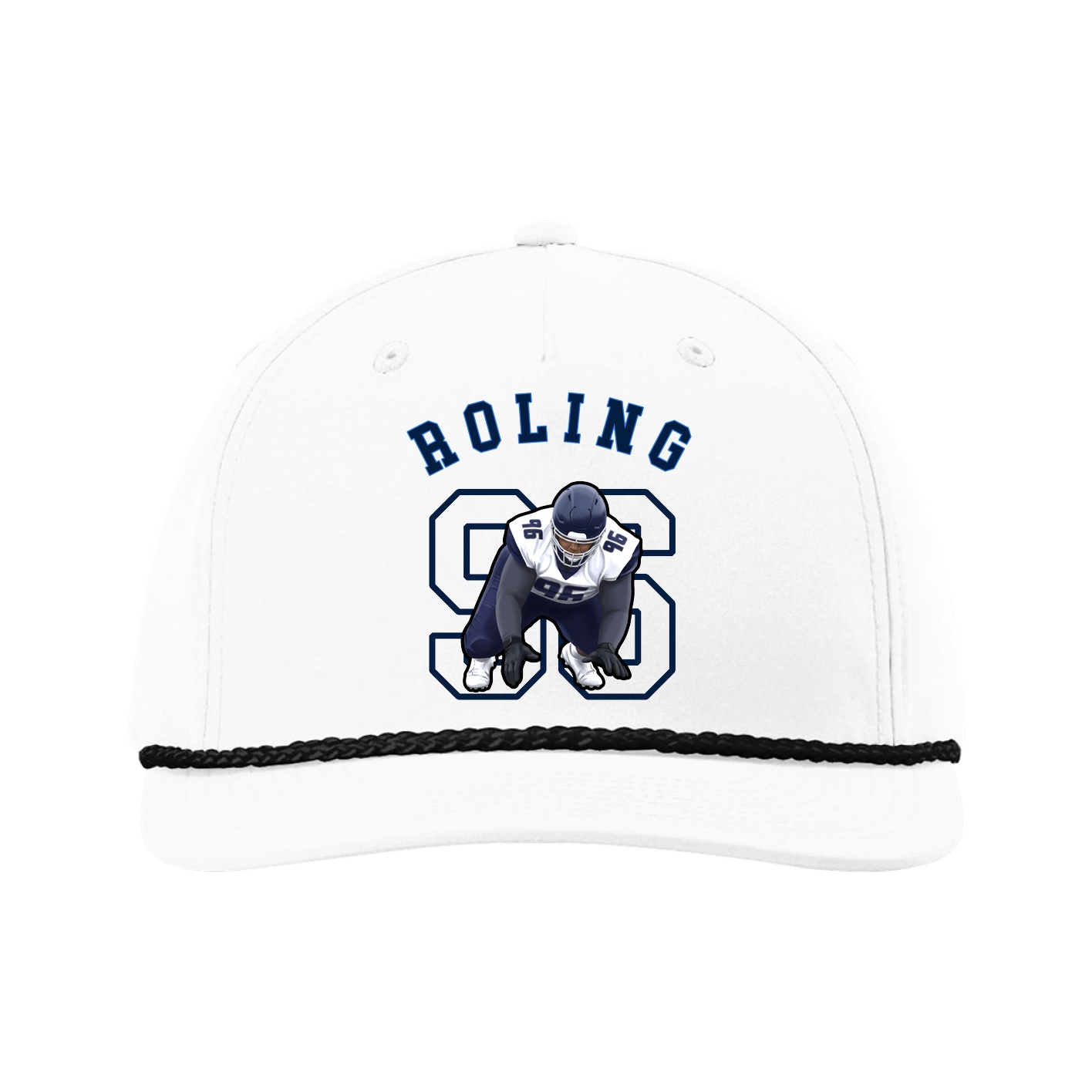Five-Panel Classic Rope Cap — Shirsey Arch in White