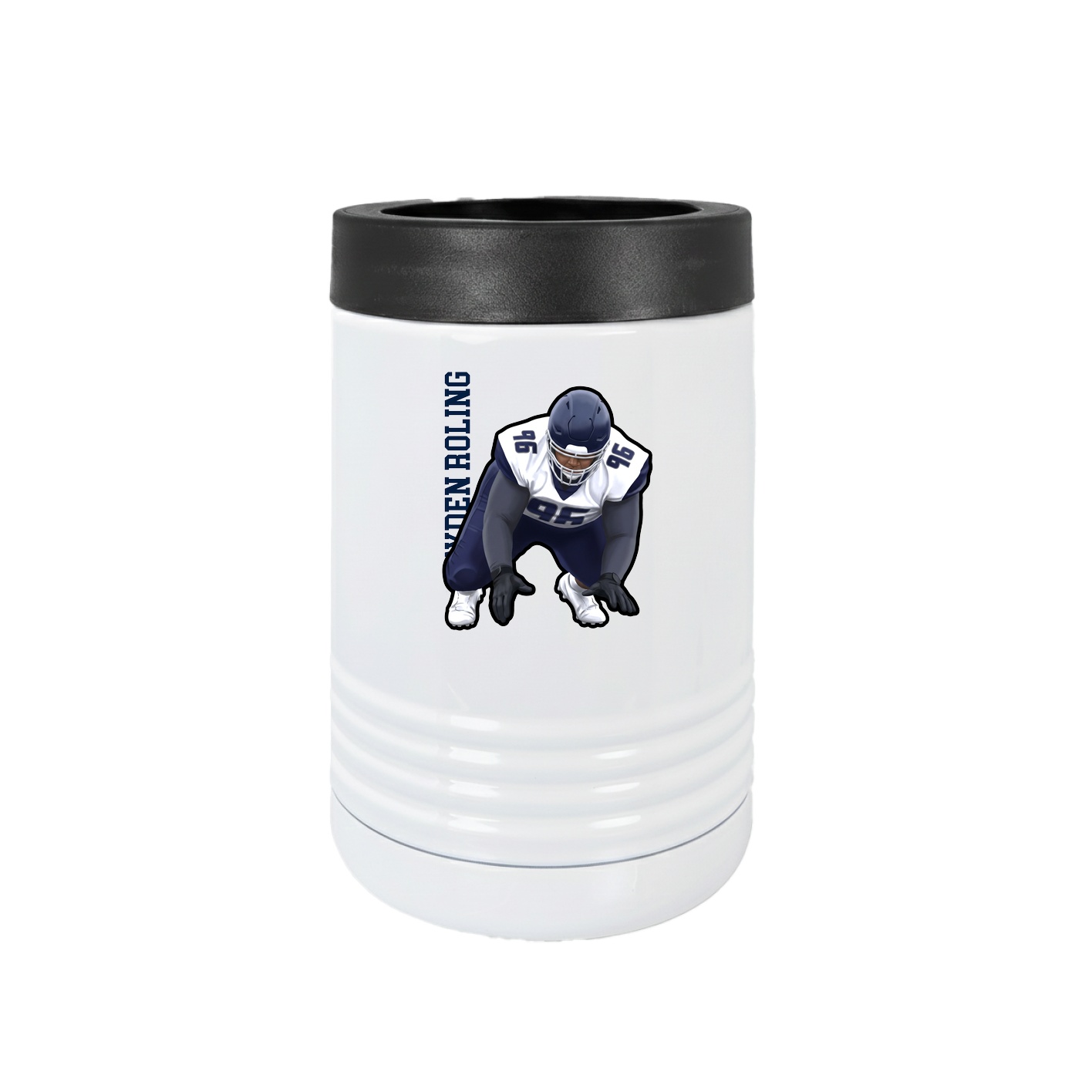 Beverage Holder — Name Vertical in White