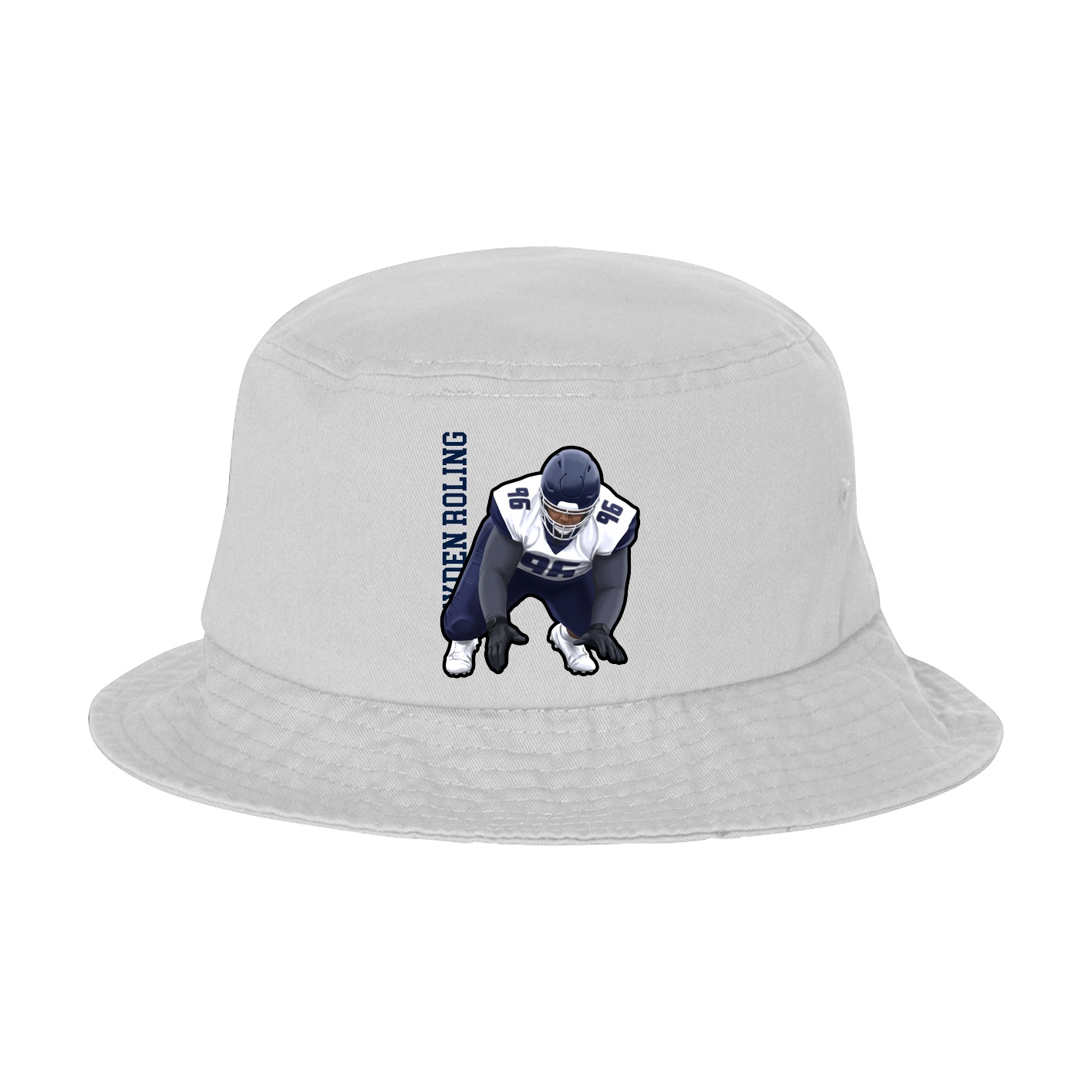 Bucket Cap — Name Vertical in White