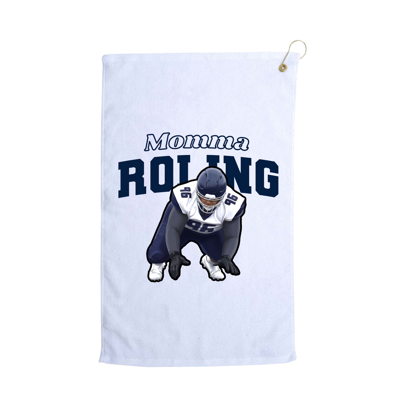 Golf Towel — Mothers Day Block in White