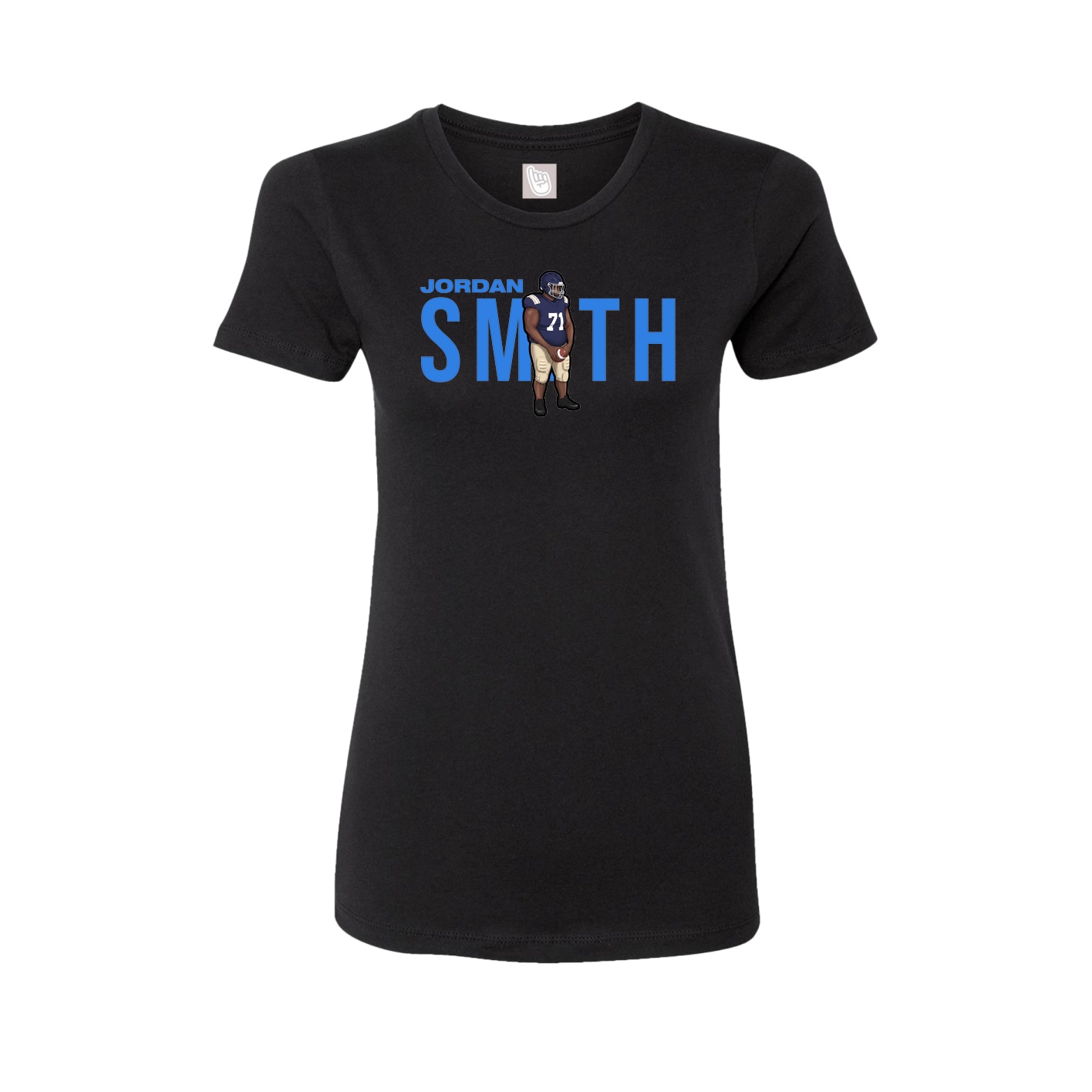 Fitted Women's Tee — Player Name in Black