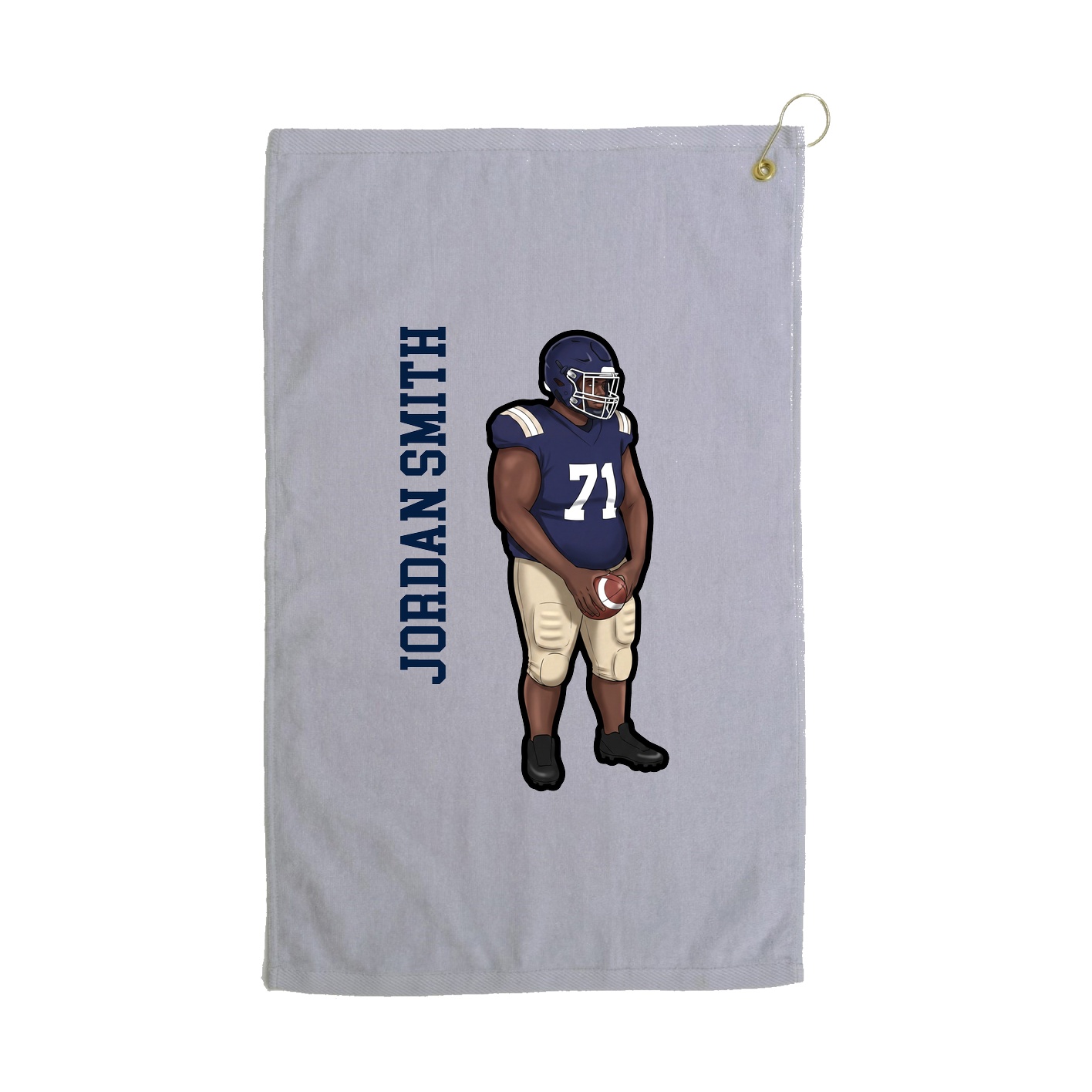 Golf Towel — Name Vertical in Grey