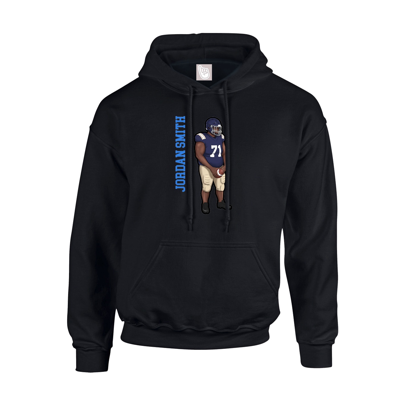 Hoodie — Name Vertical in Black
