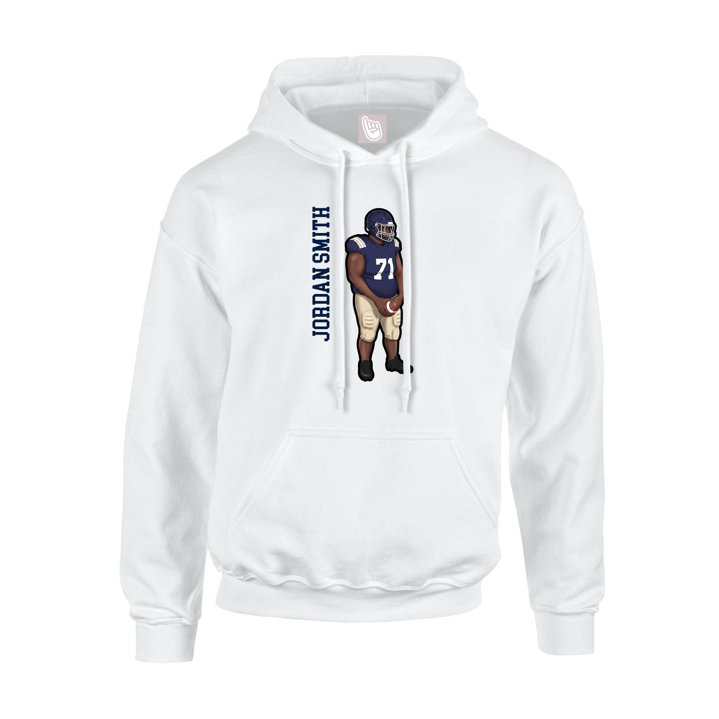 Youth Hoodie — Name Vertical in White
