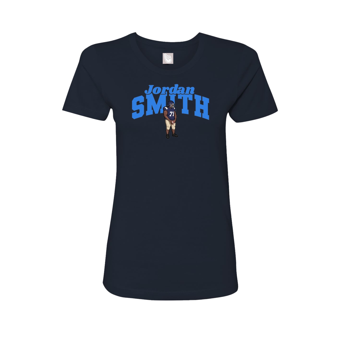 Fitted Women's Tee — Signature Arch in Navy