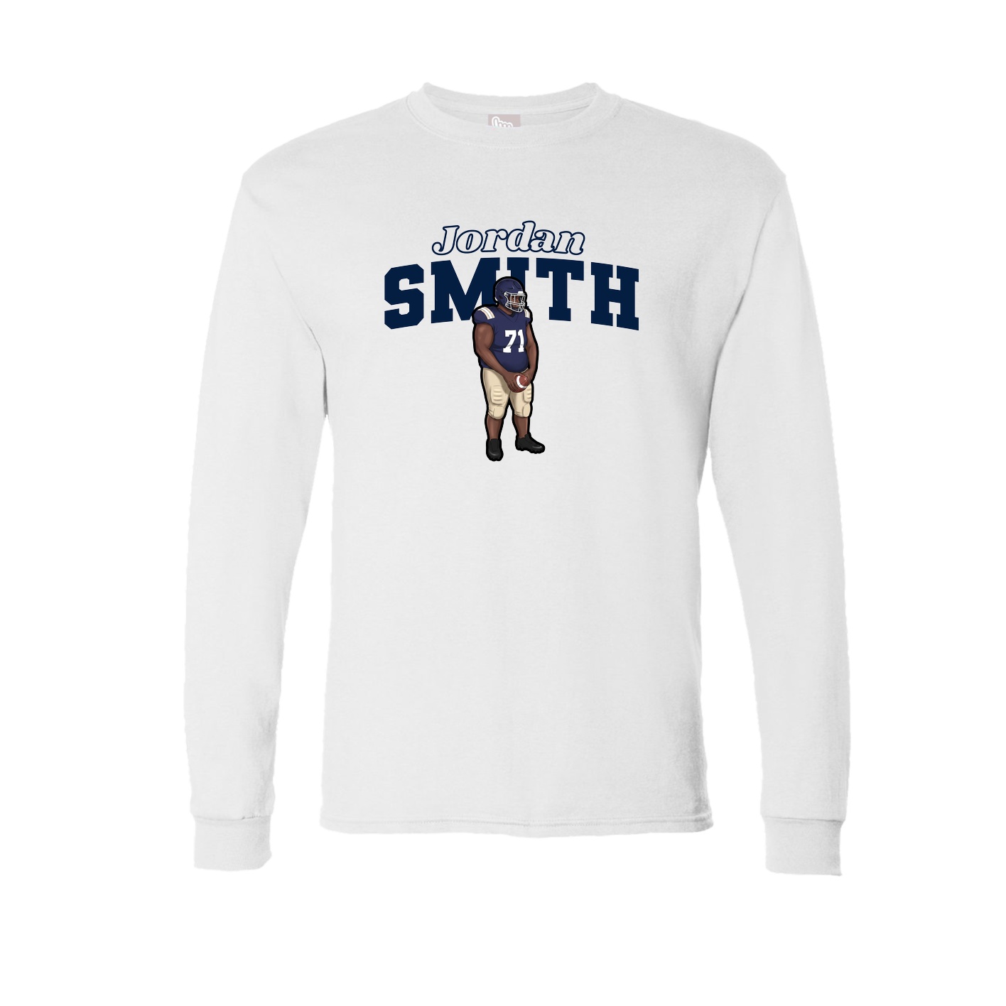Long Sleeve Tee — Name Arch in White