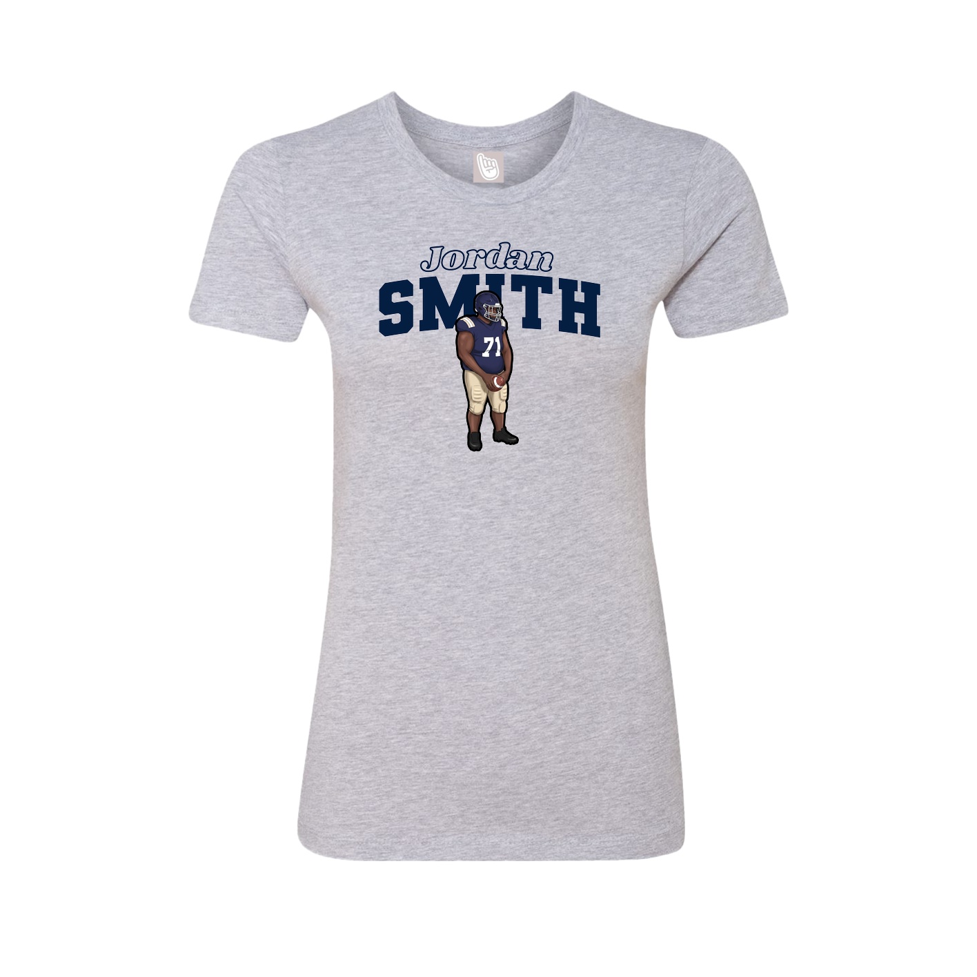 Fitted Women's Tee — Name Arch in Grey