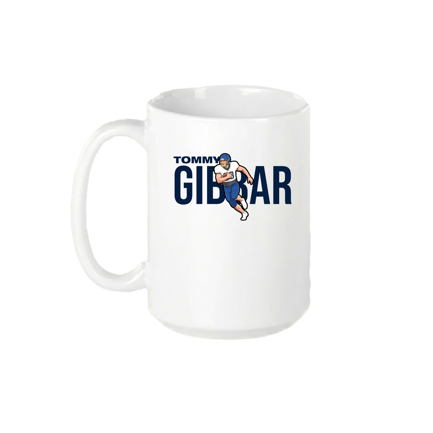 15oz Coffee Mug — Player Name in White