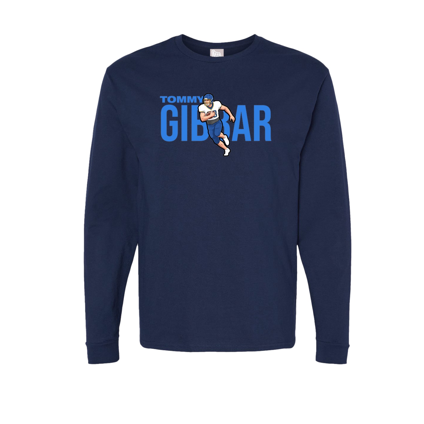 Long Sleeve Tee — Player Name in Navy