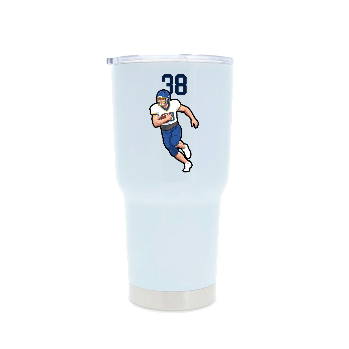 30oz Stainless Steel Tumbler — Number Top in White