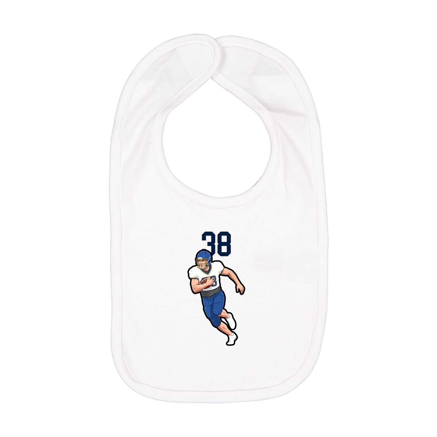Infant Bib — Number Top in White