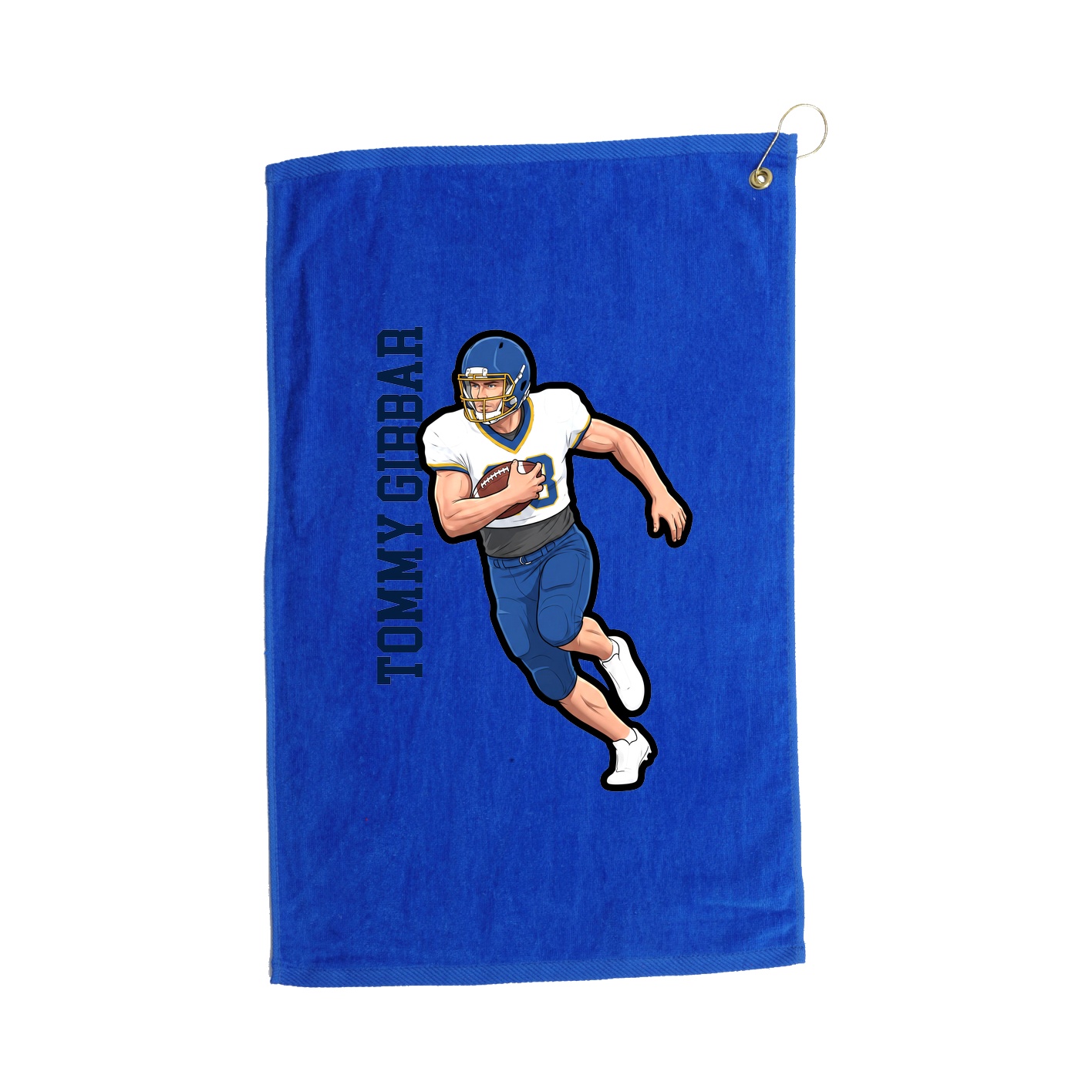 Golf Towel — Name Vertical in Royal