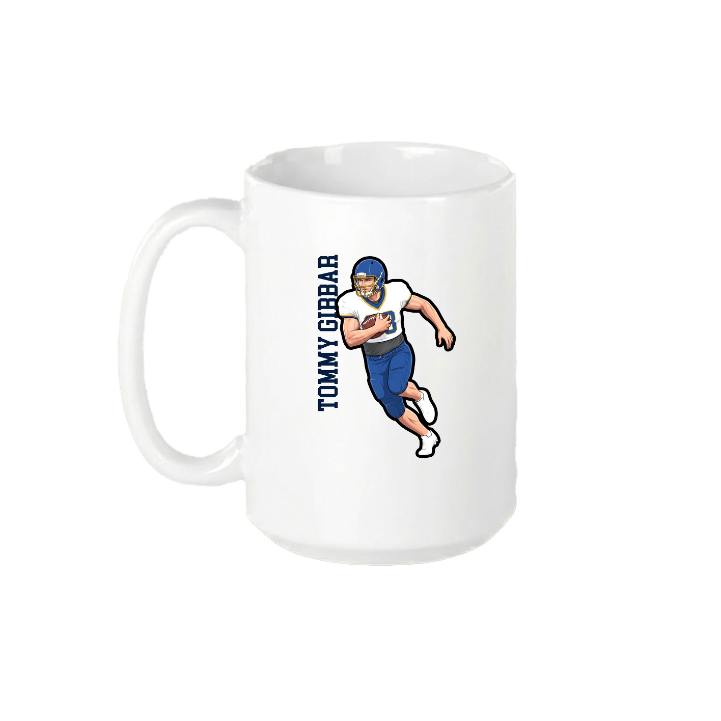 15oz Coffee Mug — Name Vertical in White