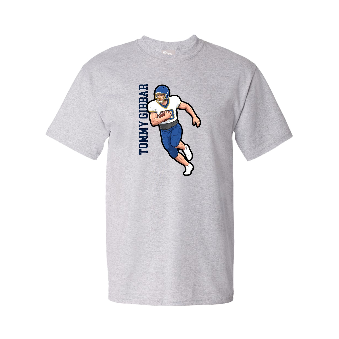 Tee — Name Vertical in Grey