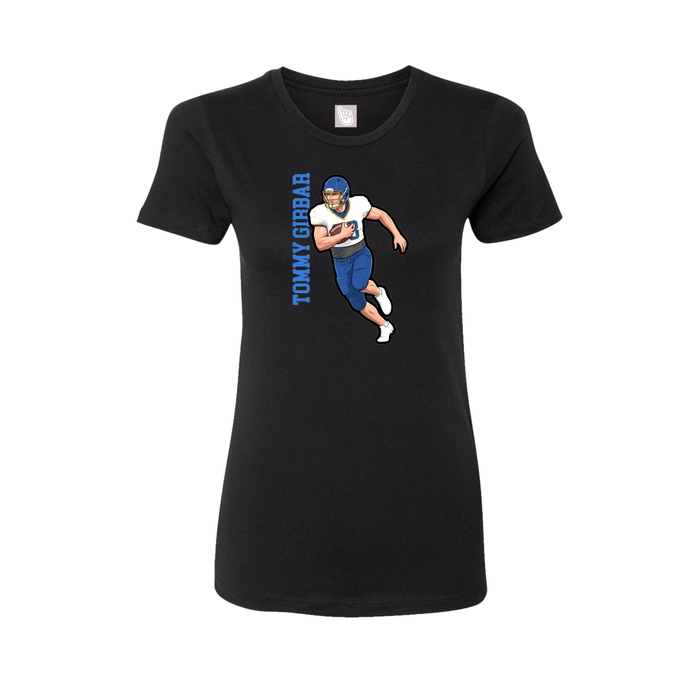 Fitted Women's Tee — Name Vertical in Black