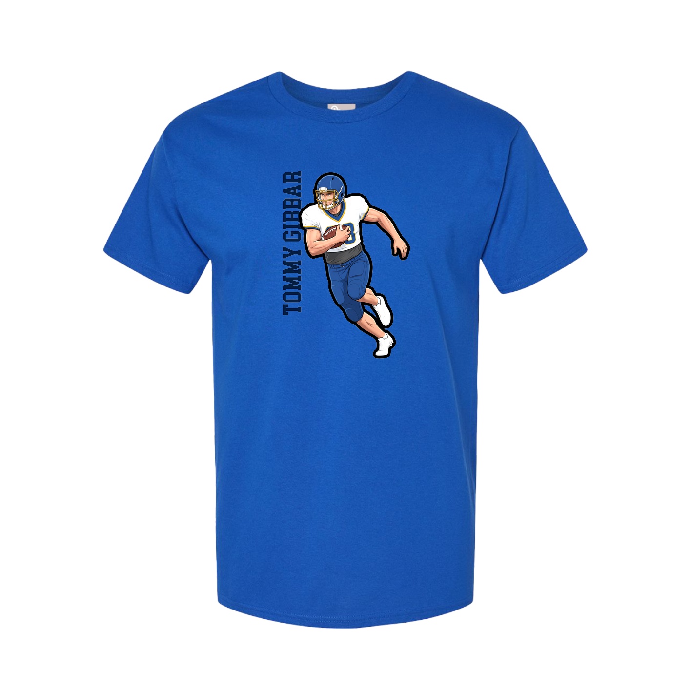 Youth Tee — Name Vertical in Royal