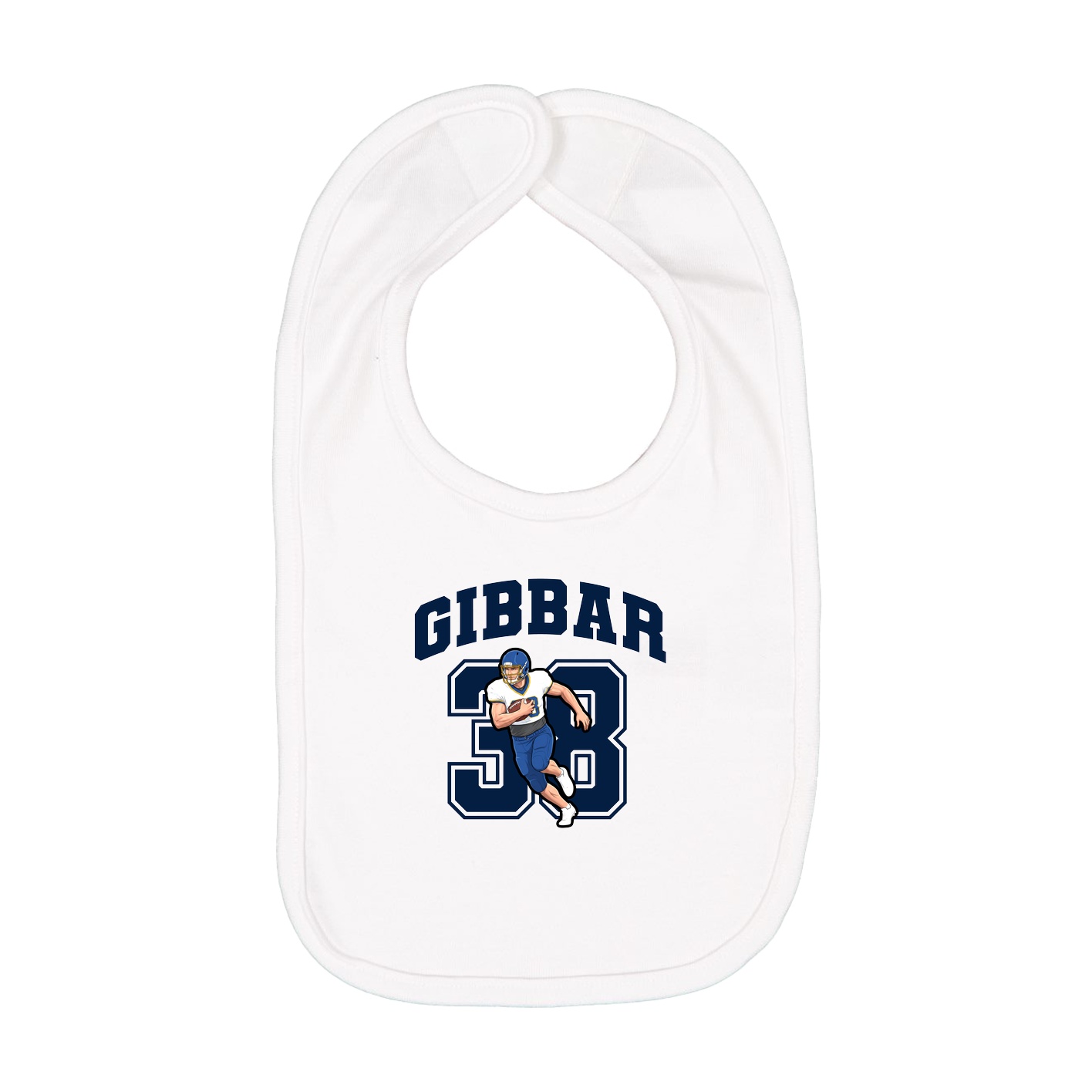 Infant Bib — Number in White