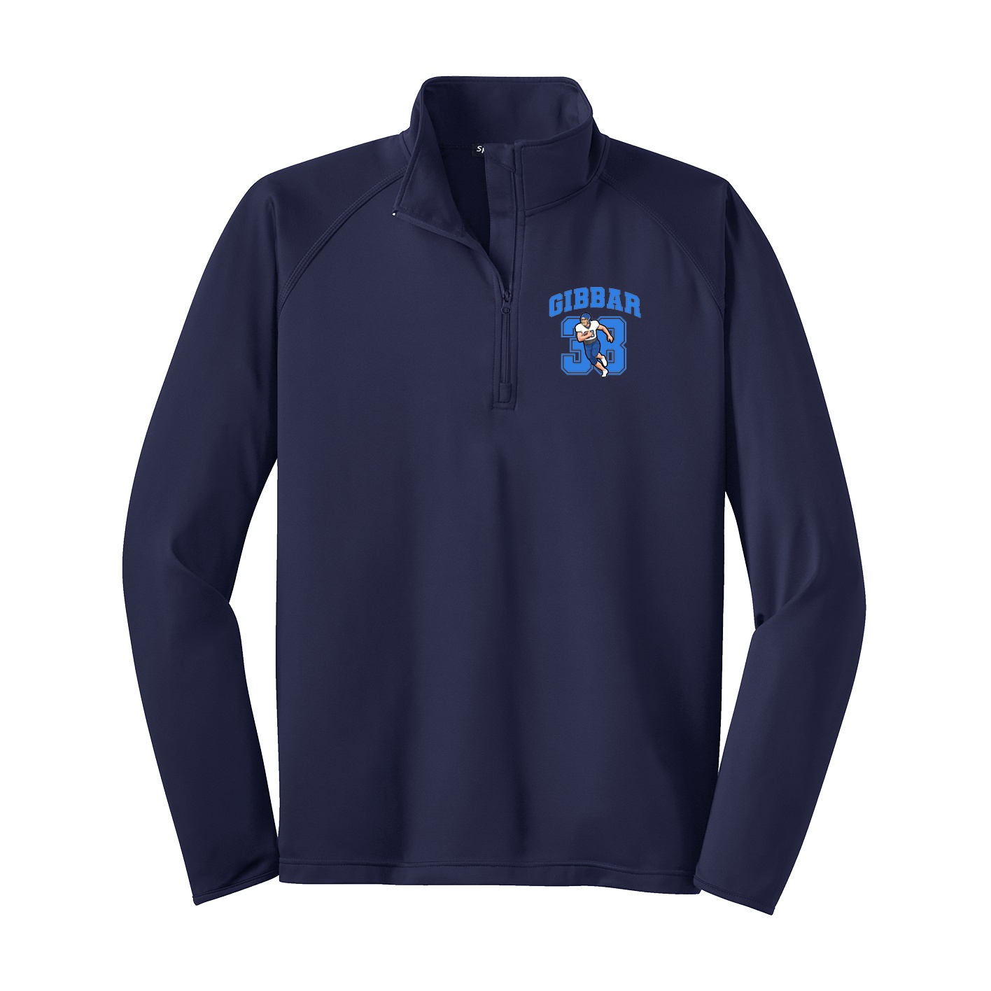 Q-Zip Pullover — Number in Navy