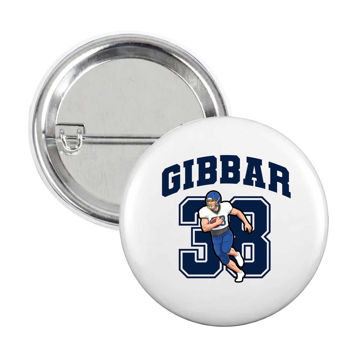 Game Day Button — Number in White