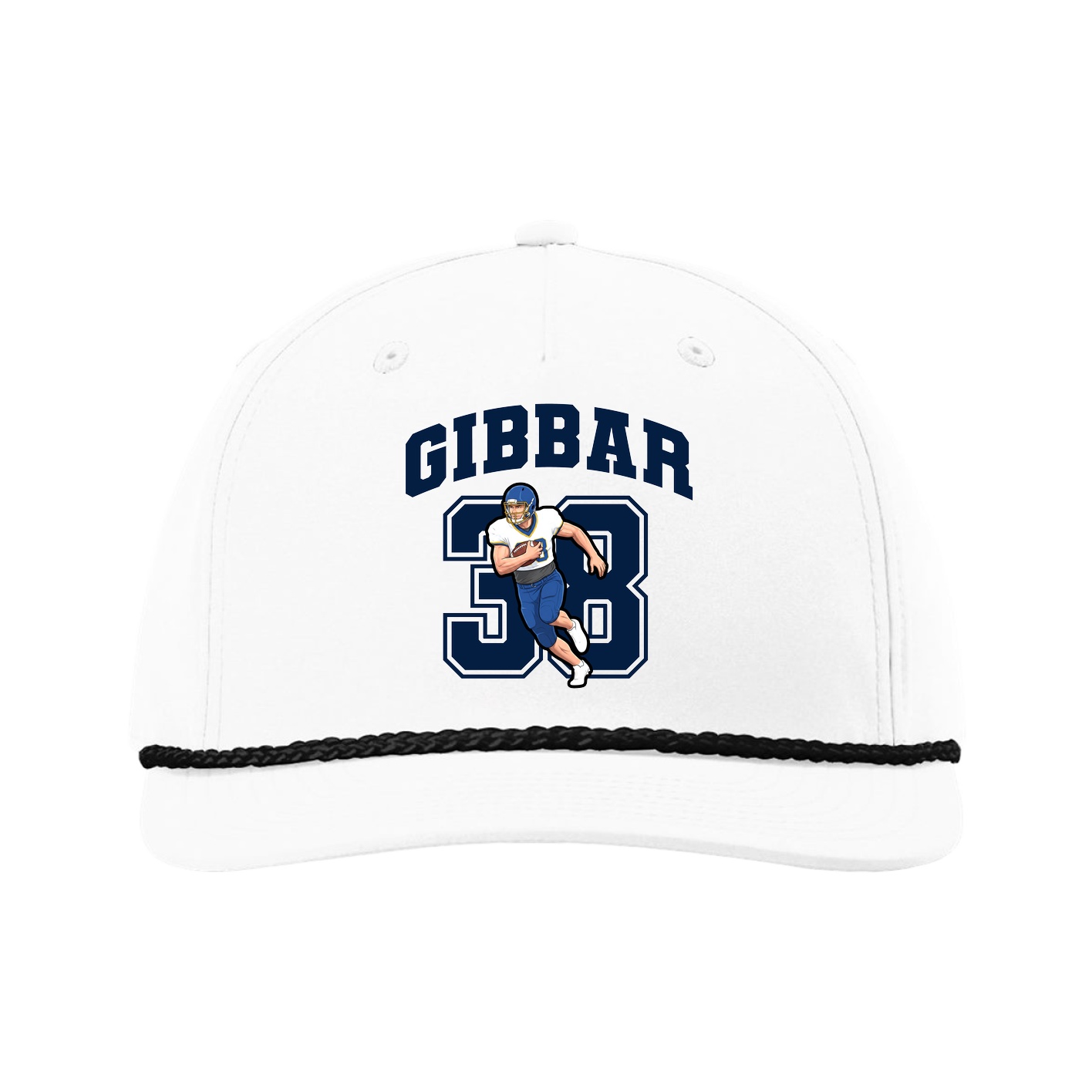 Five-Panel Classic Rope Cap — Number in White