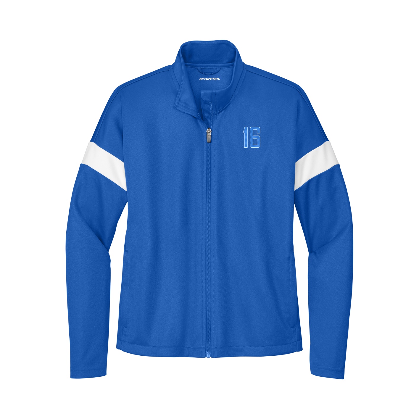 Womens Team Travel Full-Zip Jacket — Front Shirsy in Royal/White
