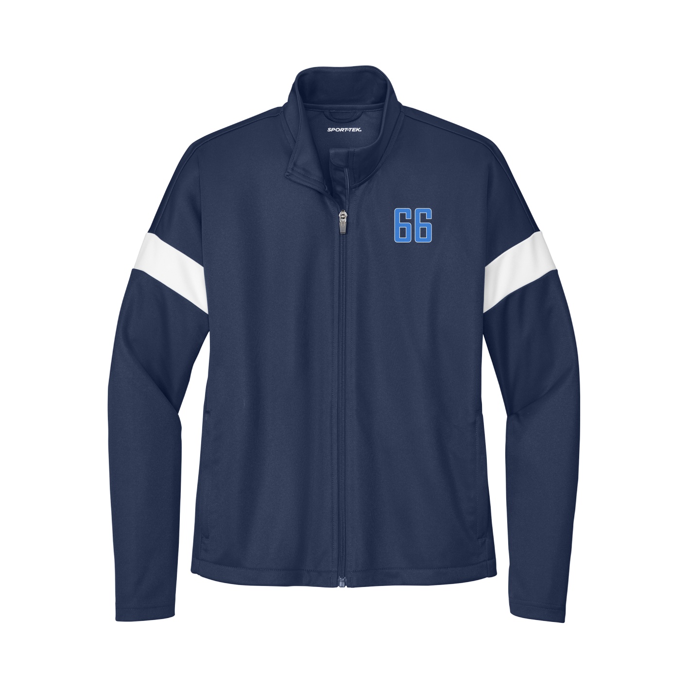 Womens Team Travel Full-Zip Jacket — Front Shirsy in Navy/White